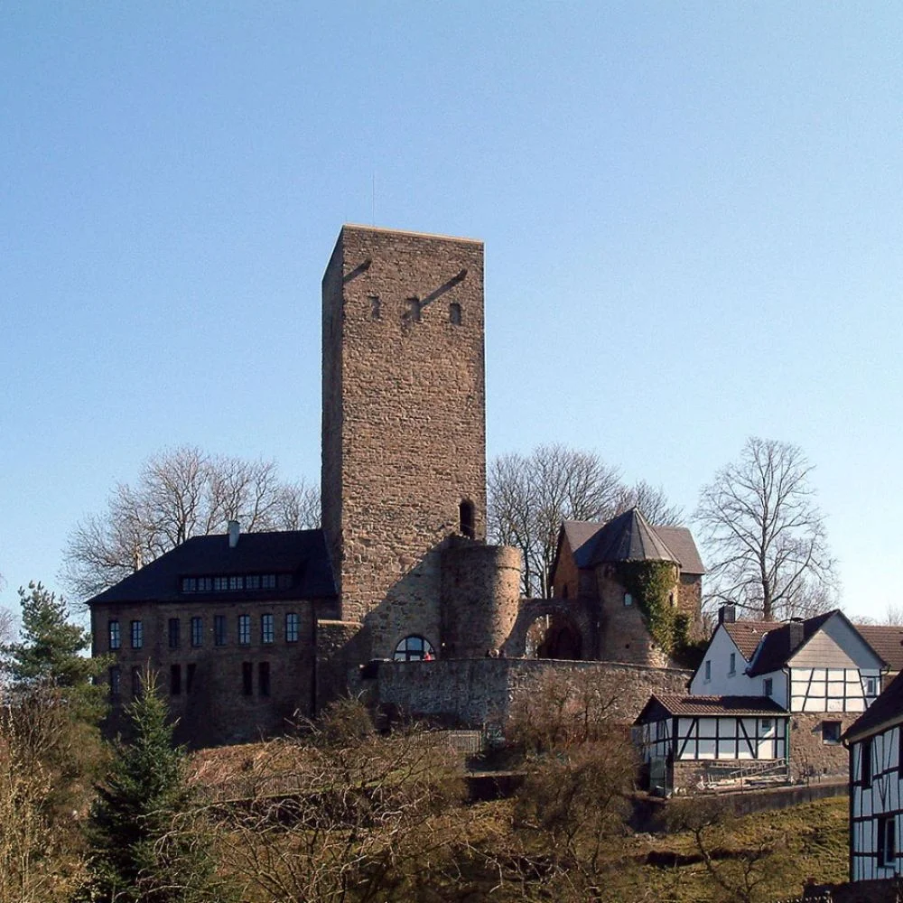  Scenic view over the Ruhr River from Blankenstein Castle tower