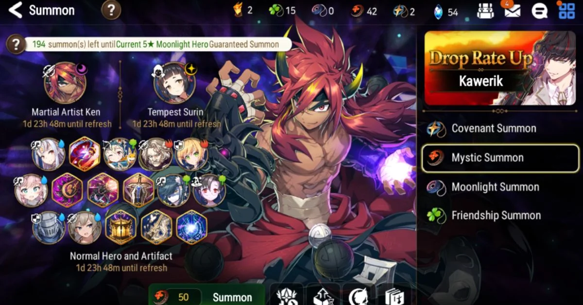 Epic Seven gacha summon animation