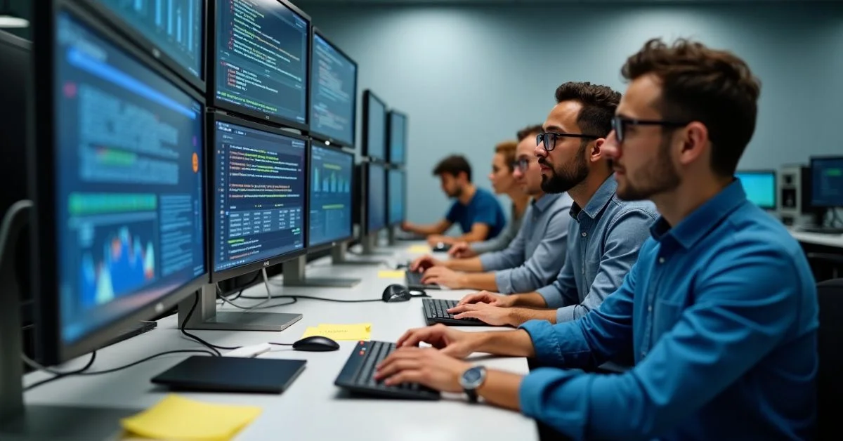 Engineers running quality assurance for SOA OS23 services.